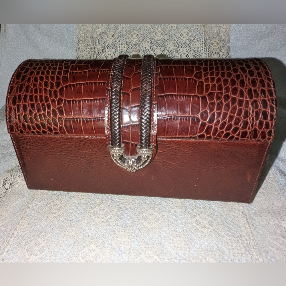 Vintage Brighton breon leather jewelry box.
